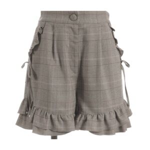 🇯🇵 Ribbon Detailed Frilly Hem Plaid Shorts
